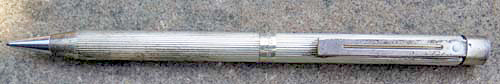 SHEAFFER SLIM TARGA STERLING SILVER FLUTED FINE (USES .036" LEADS) PENCIL #1024. NEW OLD STOCK
